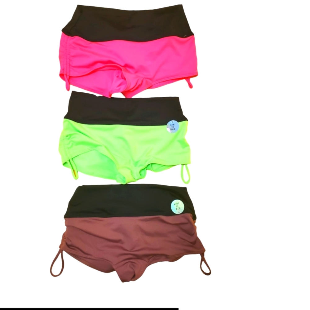 Lot of 3-Victoria’s Secret PINK Sport Gym to Swim Ruched Back Shorts